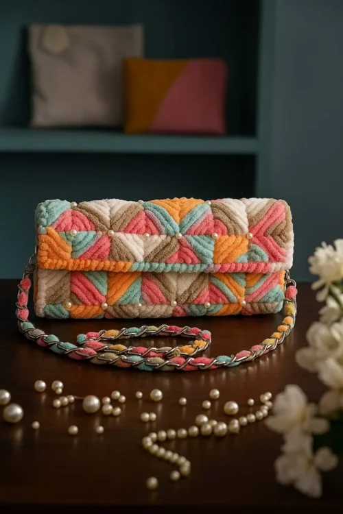 Pastel Harmony Handcrafted Clutch
