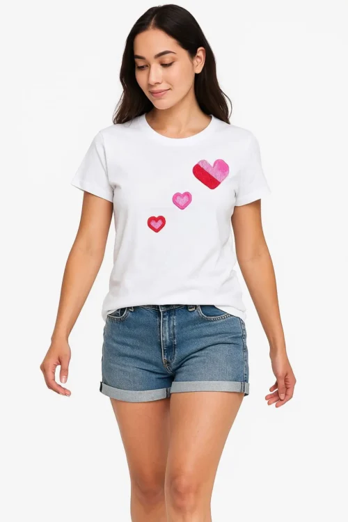 Sweetheart Crochet Embellished T-Shirt